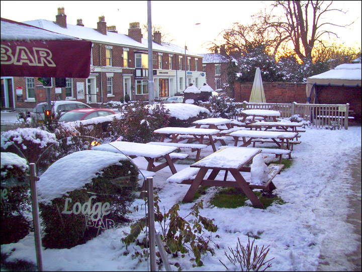 lodge bar in the snow