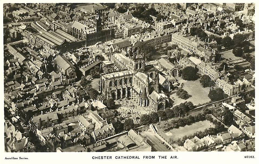aerial view of cathedral