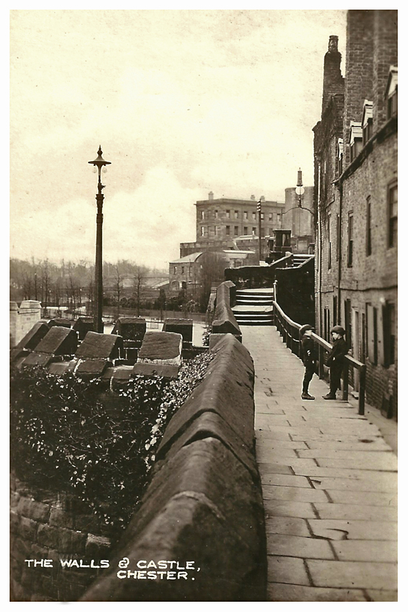 city wall by river dee