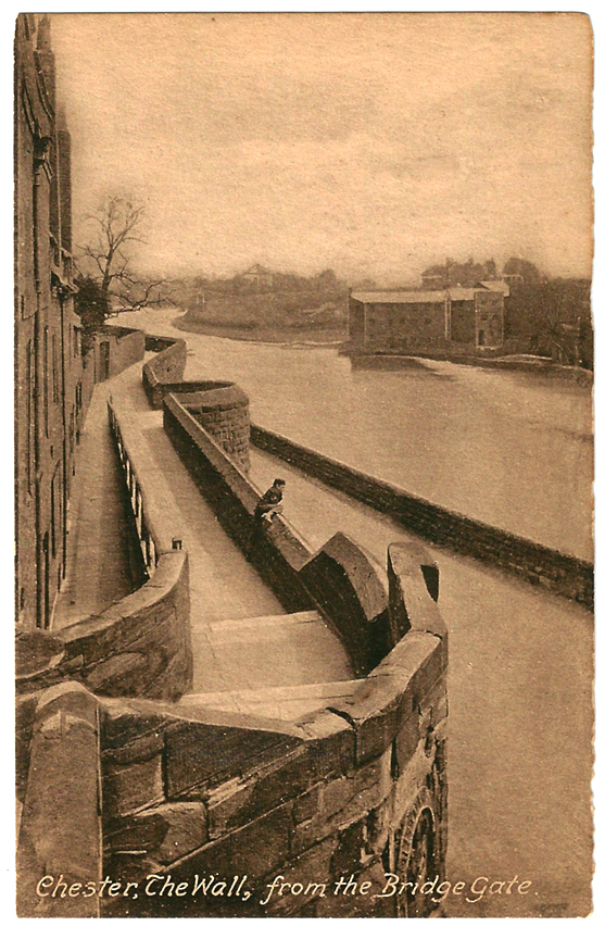 city wall by river dee