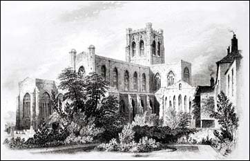 old engraving of cathedral