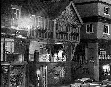 the grotto hotel at night