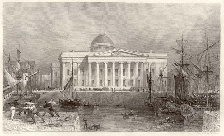 etching of the customs house