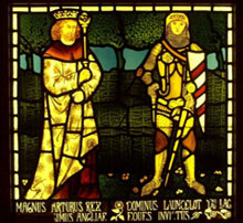 stained glass window of Arthur